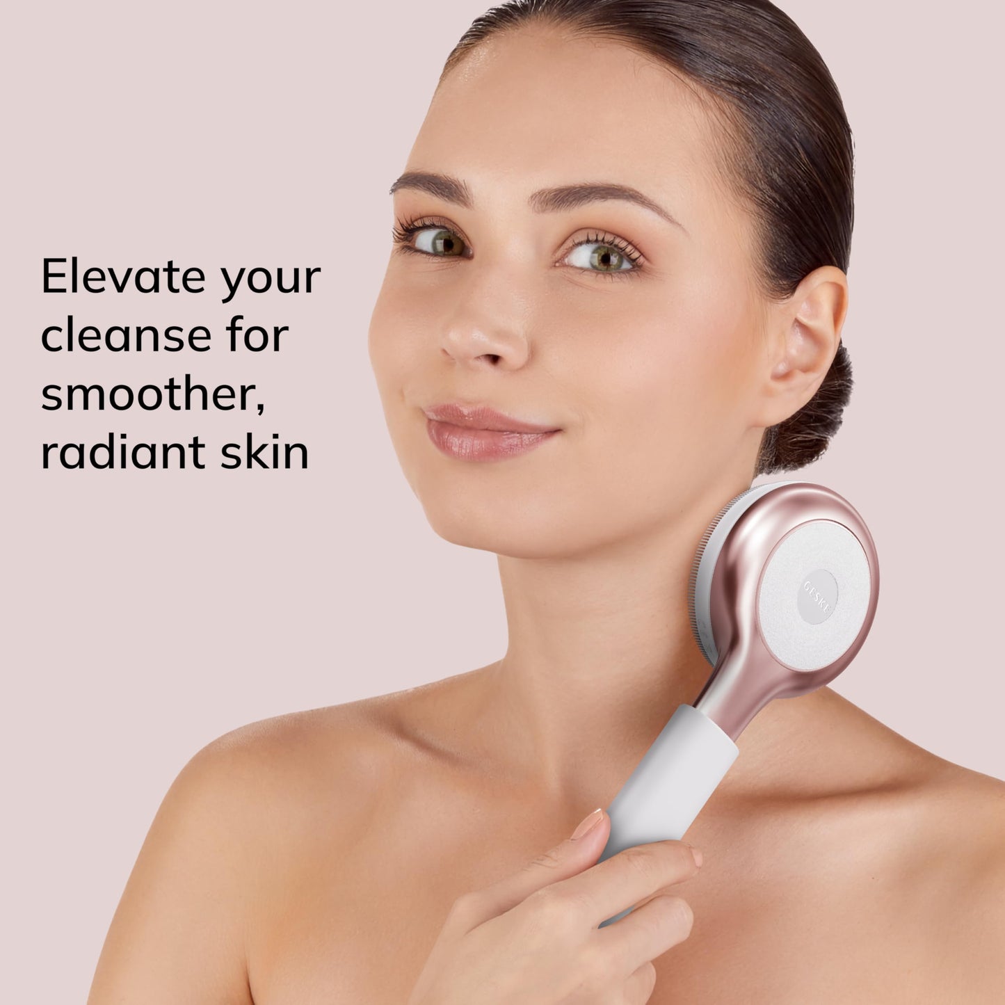 GESKE Sonic Full-Body Brush & Intensive Exfoliator | 8 in 1 | Electric Body Cleansing Brush | With SmartSonic Pulsations | Deep Cleansing, Exfoliation, Massage | Extendable Handle | Rough Skin Remover
