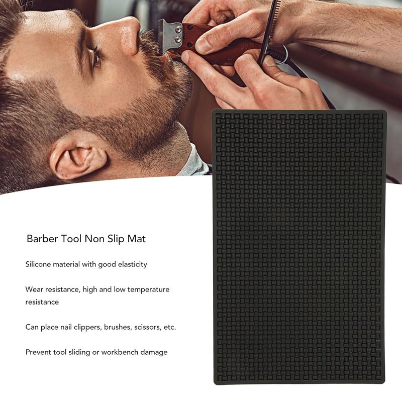 Barber Station Mat - Extra Large Nonstick Silicone Heat-Resistant Countertop Protector | Ideal for Hair Styling Tools