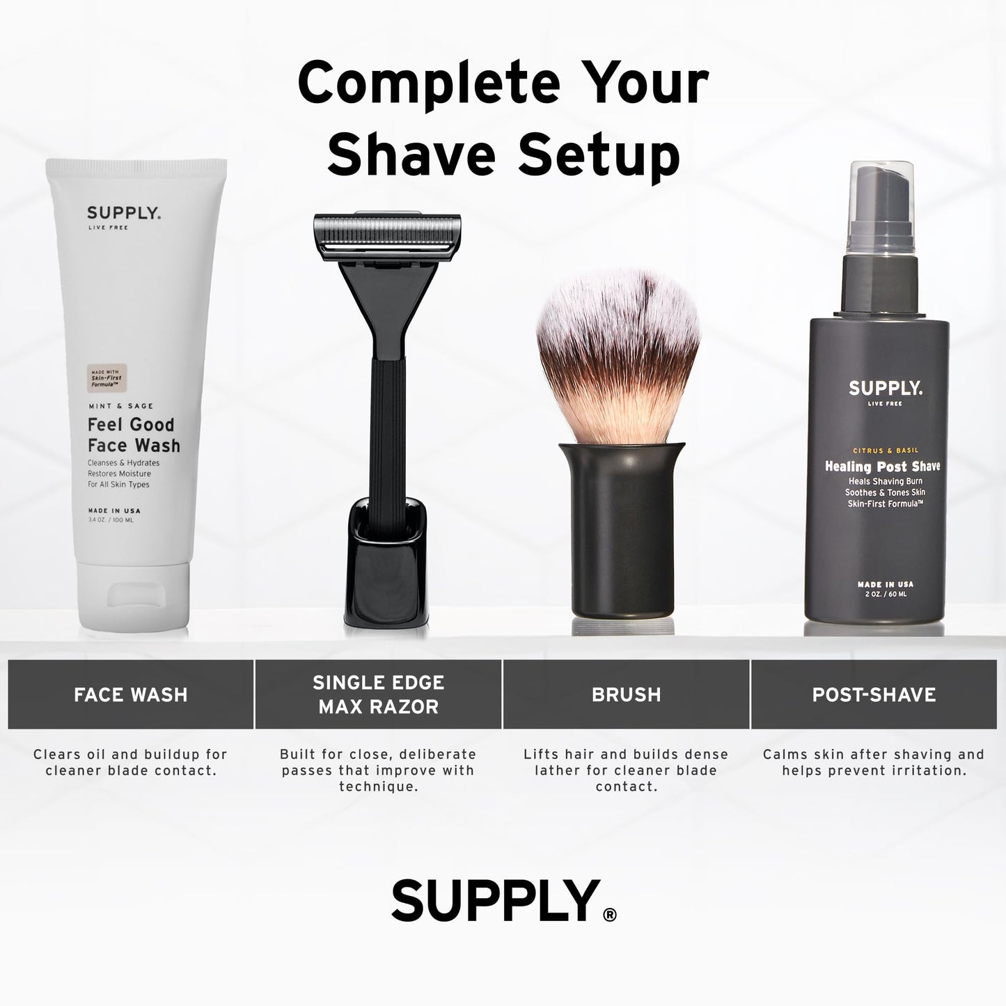 SUPPLY Ultra Lather Shaving Cream for Men – Rich Cushion for Smoother Shave – Helps Reduce Shave Irritation – Fragrance Free – 3.4 oz