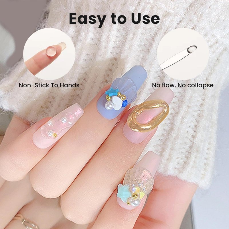 BUTIBBJA Solid Builder Gel For Nails, Clear, Nail Art for 3D Sculpting Gel Sock Off UV LED with Silicone Mold Salon DIY at Home,16g/0.56oz