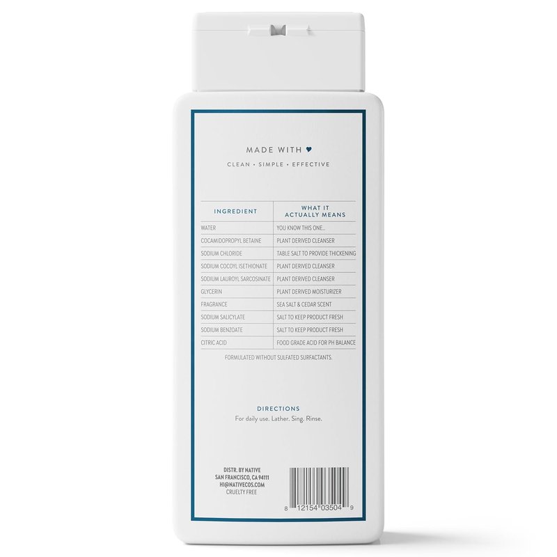 Refreshing Sea Salt & Cedar Body Wash for All Skin Types - 24-Hour Hydration, 18 oz
