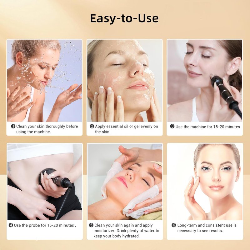 RF Skin Rejuvenator - Non-Wireless LED Light Therapy for Face & Body Wrinkle Reduction