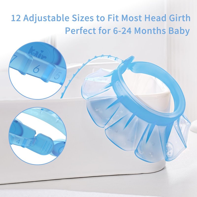 kair Baby Bath Visor Soft Silicone Shower Cap fit for Less Than 24 Months