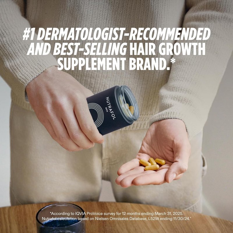 Nutrafol Men's Hair Growth Supplements - Clinically Tested for Thicker Hair & Scalp Coverage | 3 Month Supply (Pack of 3)