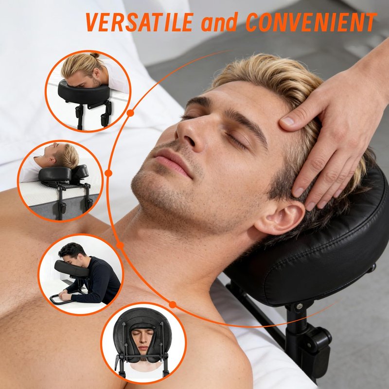 ErgoHolder Massage Headrest for Bed, Adjustable Home Use Massage Face Cradle, Portable Massage Table Kit for Sleeping Mattress, Face Down Pillow After Eye Surgery with Storage Bag & Disposable Covers