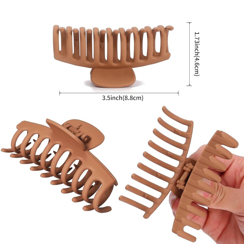 Skiennix Matte Square Claw Hair Clips - 6pcs Set for Versatile Styling of Thick & Thin Hair