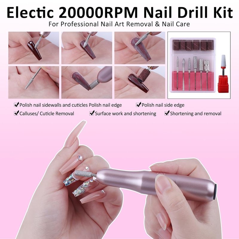 Skiennix Acrylic Nail Kit - 20g Clear White Pink Powder & Liquid Set for Beginners | Professional Tools for Home & Salon