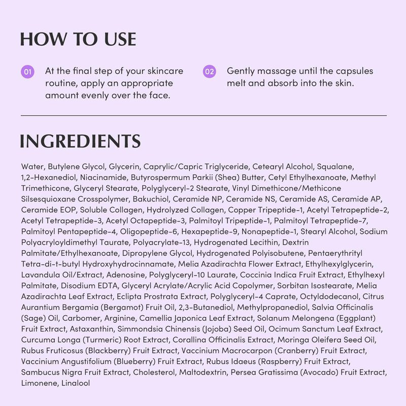 Bakuchiol Plumping Capsule Cream – Retinol Alternative Moisturizer for Firming and Pore Care with 99% Pure Bakuchiol, 5 Types of Collagen & Ceramide Complex, 1.69 fl.oz / 50ml