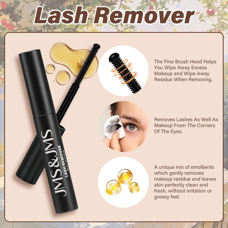 JMS&JMS Venus Lash Clusters Kit - Natural Velour Lash Clusters with Invisible Band & Applicator | Flora-C-8-18MIX