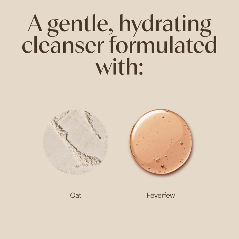 Aveeno Calm + Restore Nourishing Oat Cleanser, Daily Hydrating Facial Cleanser & Face Wash for Sensitive Skin, Non-Foaming, Hypoallergenic, Non-Comedogenic, Fragrance-Free, with Feverfew, 7.8 fl oz