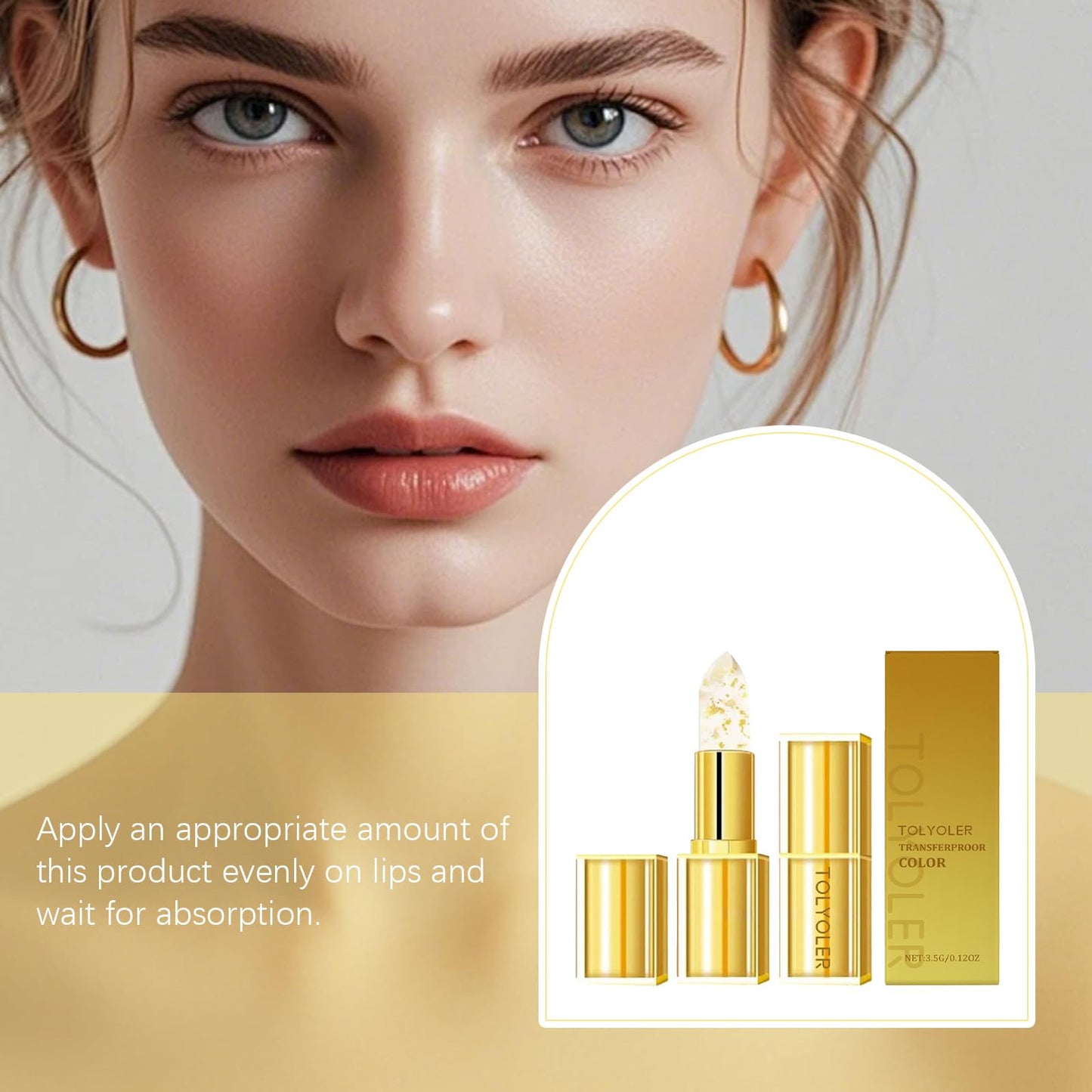 Tolyoler Color Changing Lipstick, PH Lip-stick Color Changing, 24 Hours Lasting Hydration Lip-stick without Stripping, Makes Your Lips Look Fuller, Softer, Suitable for All Skin Tones (1PC)
