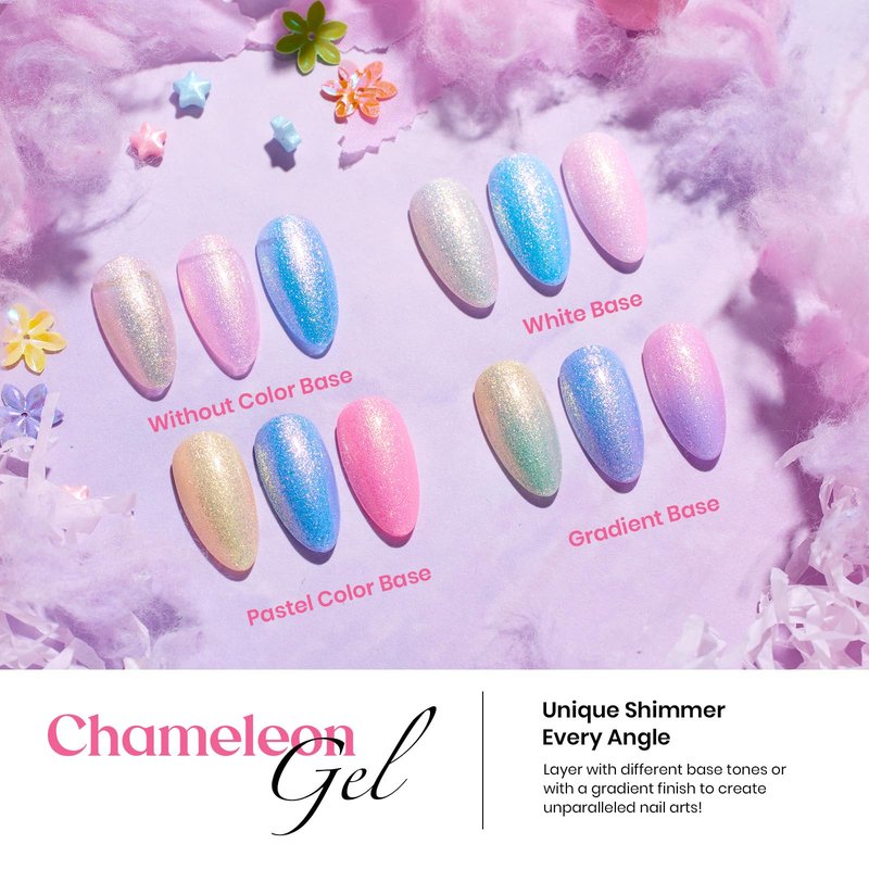 Beetles Pastel Gel Nail Polish Set - 24Pcs Macaron Spring Gel Polish with 3Pcs Base Top Coat, Pink Purple Blue Shimmer Green Colors Double-ended Brush Soak off UV Nail Gifts for Women