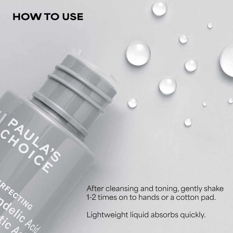 Paula’s Choice Liquid Face Exfoliant 6% Mandelic Acid + 2% Lactic Acid Exfoliant, Gentle Daily AHA Exfoliation for Discoloration, Bumpy Texture & Radiance, for Sensitive Skin, Fragrance-Free, 1 fl oz