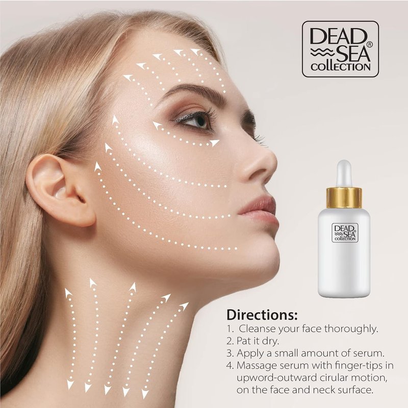 Dead Sea Collection Serum for Face with 5% Hyaluronic Acid, Dead Sea Minerals, and Vitamin E – Anti Aging Nourishing Skin Care Moisturizer to Reduce Wrinkles (1.01 fl. oz)