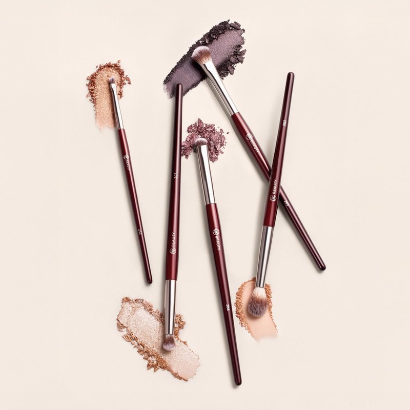 BK BEAUTY - BRUSH SET FOR HOODED OR SMALLER EYES (5PC) - Eyeshadow Brush Set for Blending, Smudging & Defining Eyeshadow and Eyeliner | Premium Eye Makeup Brushes for Precise Application