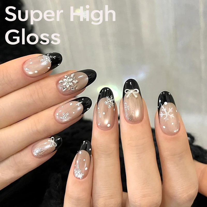 modelones French Tip Gel Nail Polish Set 2 Pcs 15ml Black and Milky Pink French Manicure Kit Sheer Pink Soak Off U V LED Jelly Base Color Gel Polish Nail Art Home DIY Gift for Women