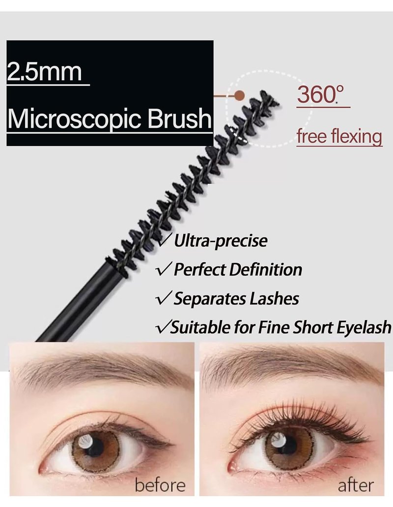 Regine Switzerland Black Mascara - Ultimate Length & Volume for Fine Short Lashes | Smudge-Proof, Ultra-Precise Brush