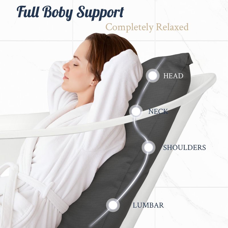 Luxury Bath Pillow for Bathtub, Soft & Comfortable, Head Neck Back Support, Adjustable Thickness Fits All Tub, Quick Drying with Air Mesh, Ideal Gift for Christmas Birthday Mother’s Day