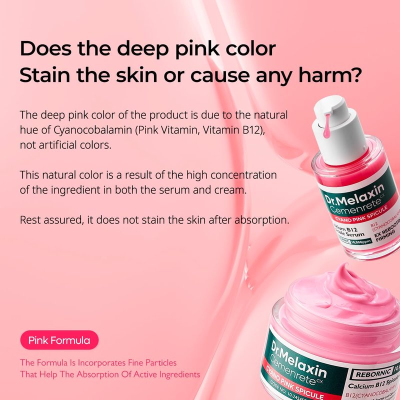 Dr. Melaxin Cyano Pink Spicule Cream - Dark Circle & Fine Line Treatment with Calcium & Vitamin B12 | 1.69 fl. oz.