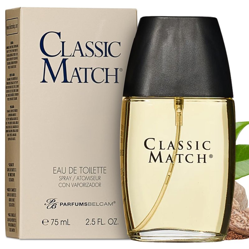 Classic Match Eau de Toilette Spray for Men - Warm Oriental Scent with Bergamot, Nutmeg & Musk | 2.5 Fl Oz