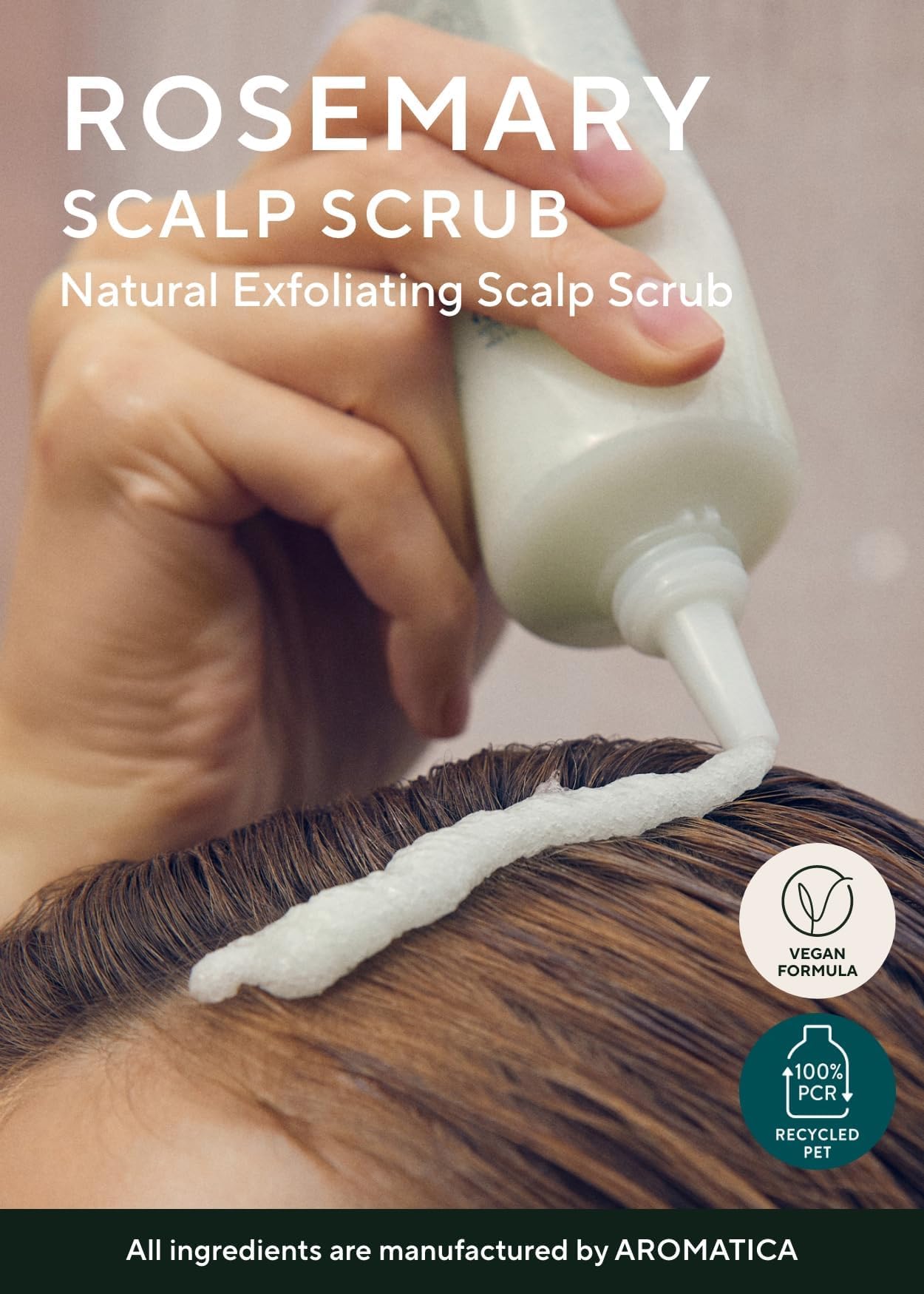 AROMATICA Rosemary Scalp Scrub 5.82oz / 165g, Scalp Treatment, Scalp Exfoliator with Salt Hair Scrub for Oily Scalp, Dandruff, Build Up Remover