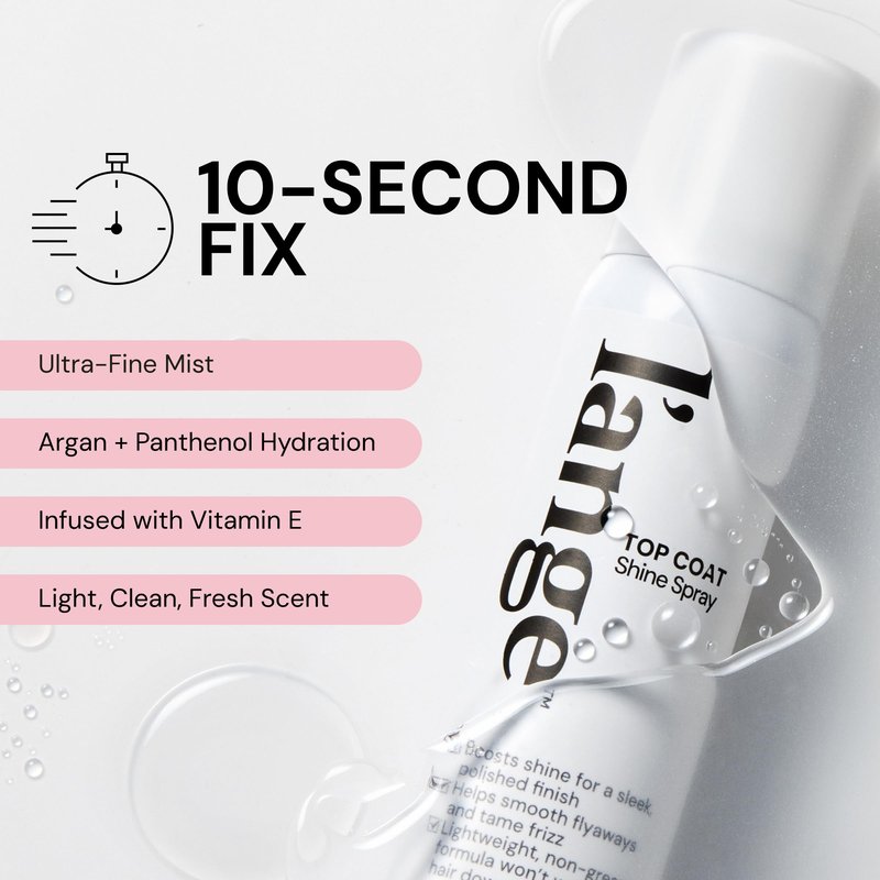L'ANGE HAIR Top Coat Shine Spray | Hair Gloss Finishing Spray | High-Gloss Finish | Controls Frizz & Flyaways | Ultra-Fine Hydrating Mist | Lightweight, Won't Weigh Hair Down