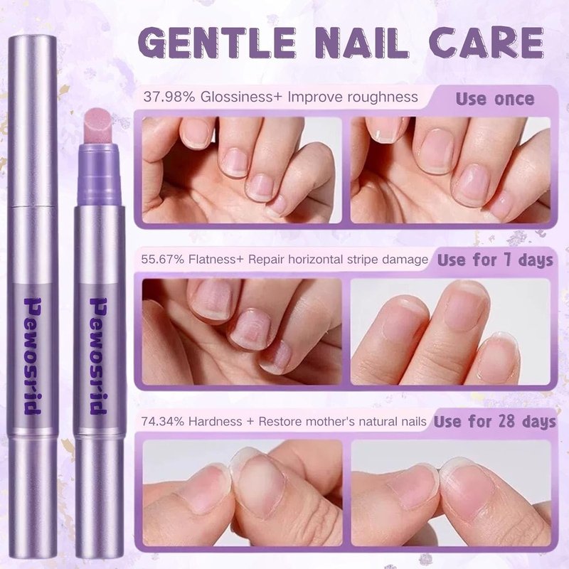 Cuticle Oil Pusher Pen - 4-in-1 Ceramic Cuticle Remover & Nourishing Oil | Nail Care Tool for Hangnails & Dry Nails