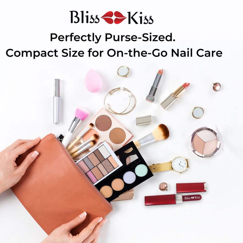 Bliss Kiss Simply Czech Crystal Glass Nail File case & Sleeve | Small Gentle Nail Files for Natural Nails, Durable Manicure Tool, Perfect Travel Size, Emery Boards Alternative