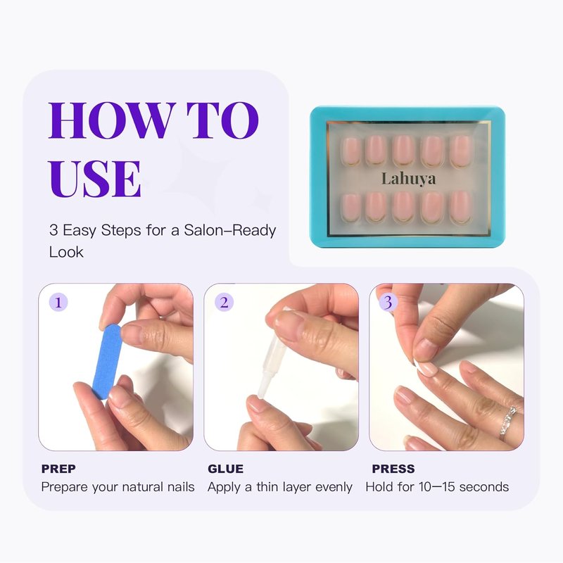 Press On Nails - Golden Standard | Nail Artist Designed Short Squoval Milky Pink Fake Nails with Minimalist Gold French Edge, Glossy Finish, Salon Quality | 15 Sizes - 30 Nail Kit with Glue