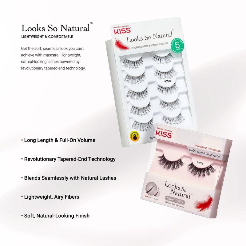 KISS So Wispy, False Eyelashes, 'Style #01', 14mm, Includes 5 Pairs Of Lashes, Easy to Apply, Reusable Lash Clusters
