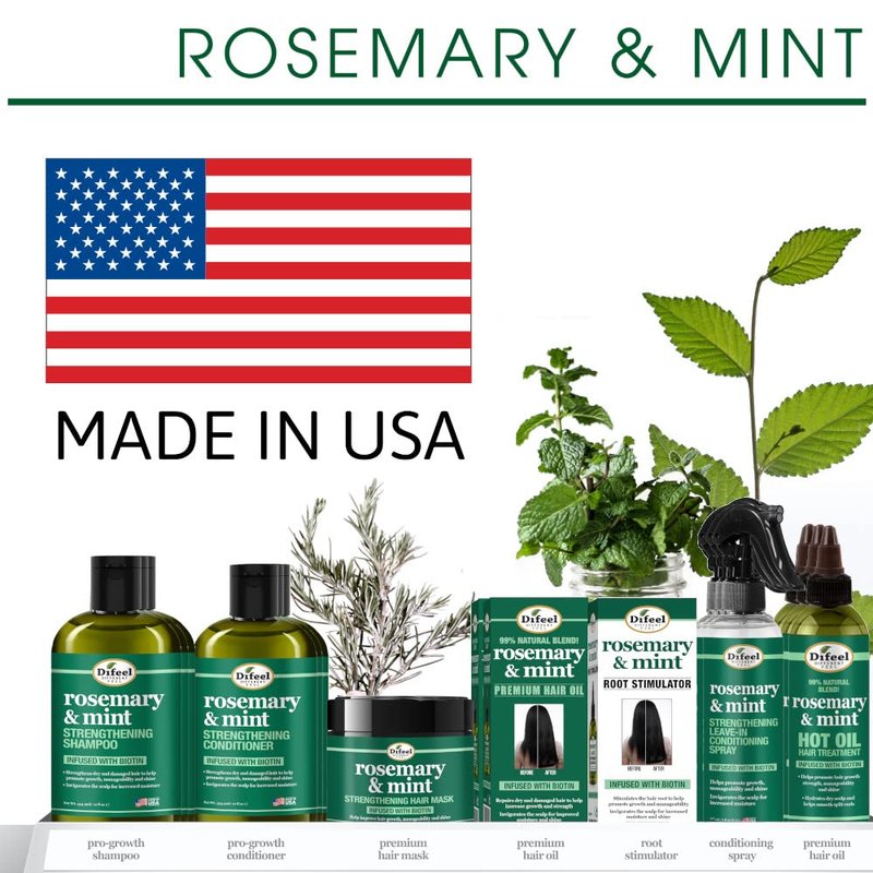 Difeel Rosemary & Mint Hair Oil - Biotin-Enriched Formula for Hair Growth | 7.1 oz Natural Oil