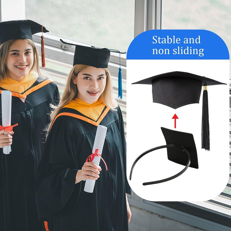 Pvoiue Graduation Cap Headband Insert - Adjustable Anti-Fall Design for Secure Hairstyle