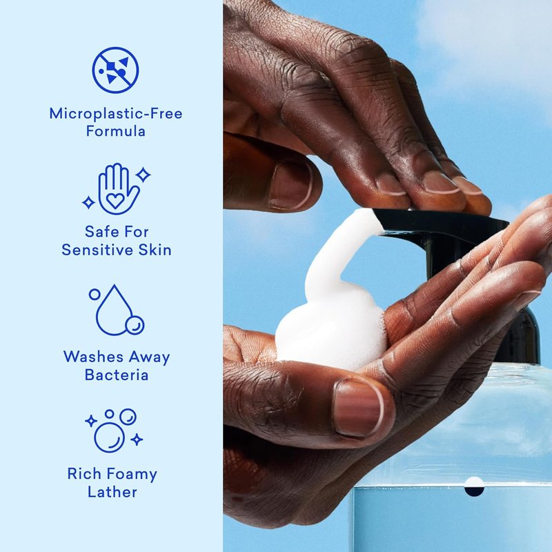 BLUELAND Hand Soap Starter Set - Refillable Glass Foaming Dispenser in Slate with 4 Scented Refill Tablets | 4 x 9 Fl Oz