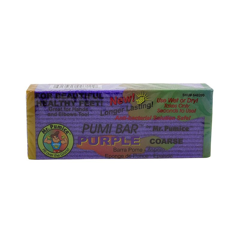 Mr. Pumice Purple PUMI Bar - Extra-Coarse, Pumice Stone for Feet Callus Remover, Pedicure Tools for Feet, Foot Scrubber for Dead Skin Remover, Foot Care, 1 Pack
