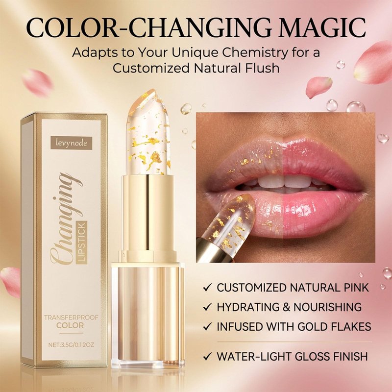 levynode Color Changing Lipstick,Transferproof Color-Changing Lipstick – Ph Activated Tint Balm, Long-Lasting Moisturizing Lip Glow, Hydrating & Non-sticky Formula, Suitable for All Skin Tones (1pcs)