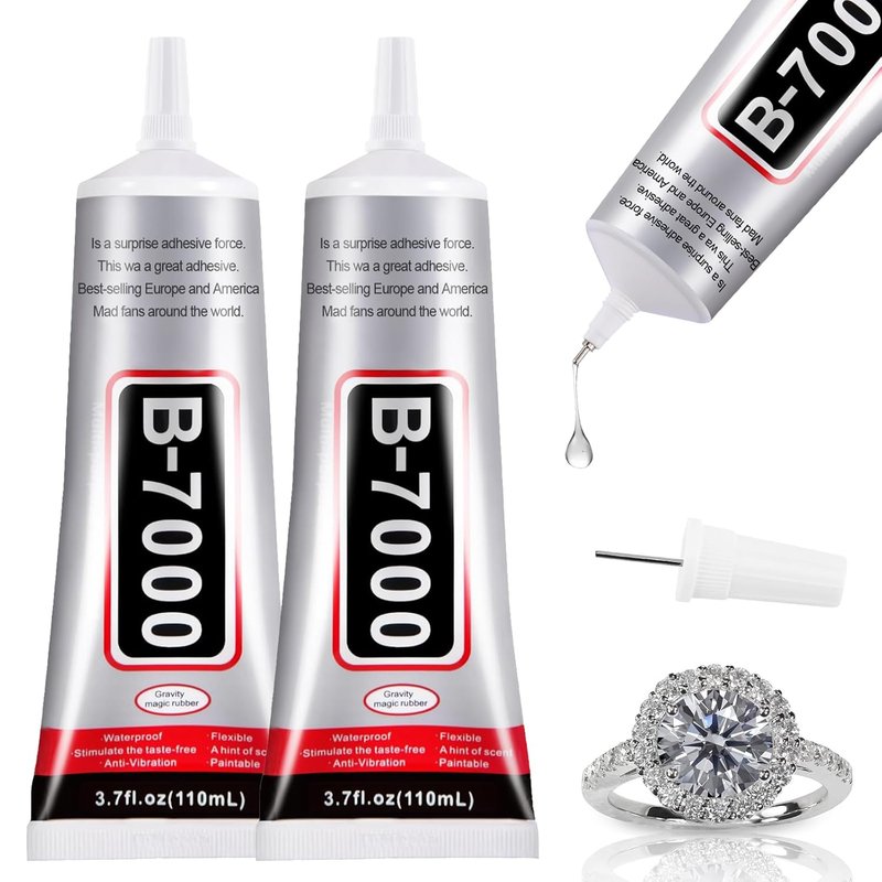 B7000 Clear Glue - Precision Tip for Rhinestones & Crafts | 2 PCS 110ml for Jewelry, Nail Art, DIY