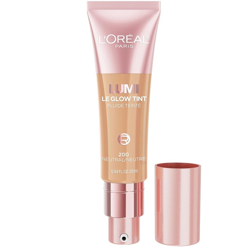 L'Oreal Paris Lumi Le Glow Skin Tint - Lightweight Water-Based Tinted Serum for Radiant Skin | Neutral 200, 0.85 Fl Oz