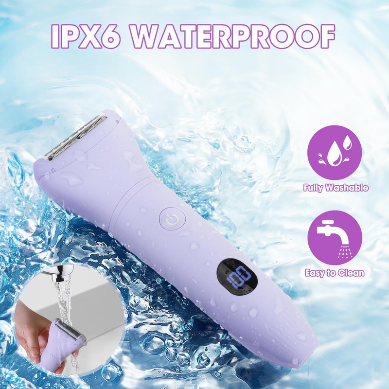 Bikini Trimmer Electric Razors for Women,3 in 1 Body Hair Removal Kit for Face,Pubic,Arm, Leg, Armpit, Bikini Trimmer,Painless IPX6 Waterproof Rechargeable Portable Lady Shavers Wet & Dry Gifts