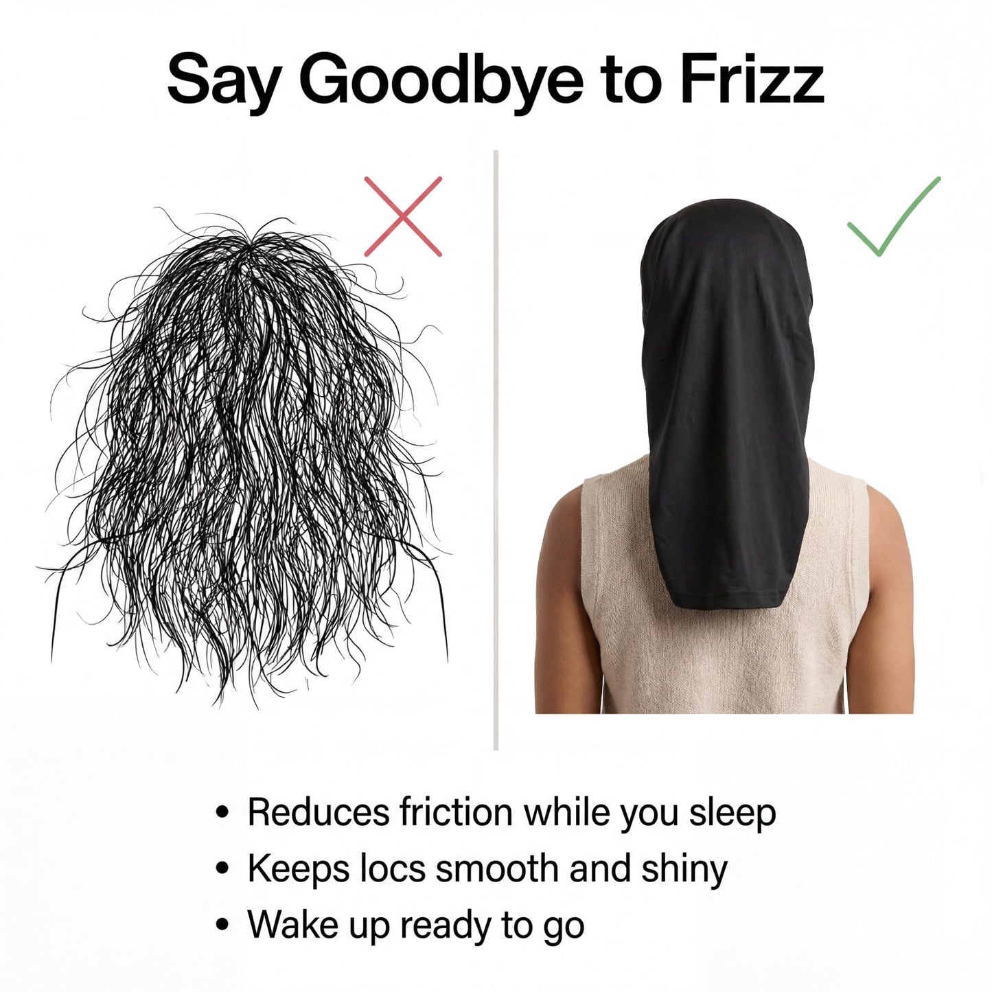 Hadnves 2 Pcs Jumbo Dreadlock Cap Wide Elastic Long Hair Dreads Head Wrap Loc Wraps Sleeping Cover Bonnet Hair Accessories for Unisex Men Women Stocking Sleep