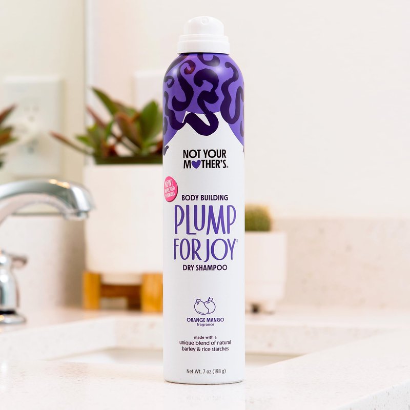 Not Your Mother's Plump For Joy Dry Shampoo (3-Pack) - 4.4 oz Each - Instant Oil Absorption for Soft, Clean Hair - Orange Mango - Body Building Hair Refresh Between Washes