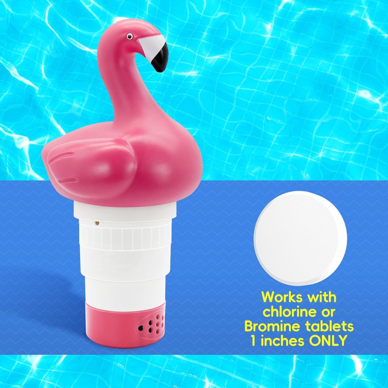 b&h Pool Chlorine Floater for 1" Tab ONLY, Mini Floating Chlorine Dispenser for Pools, Hot Tub, Premium Adjustable Floater - Suitable for Small & Large Pools (red)