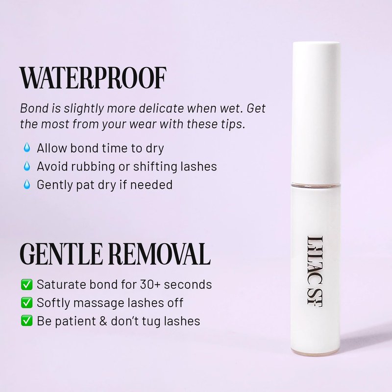Lilac St - Eternal Bond (Clear) Lash Glue & Lash Crystal Coat - Long Lasting & Fast Drying Lash Glue - Sealant for Extended Lash Wear, Reduce Stickiness & Keeps Lashes Clean - Waterproof, Vegan