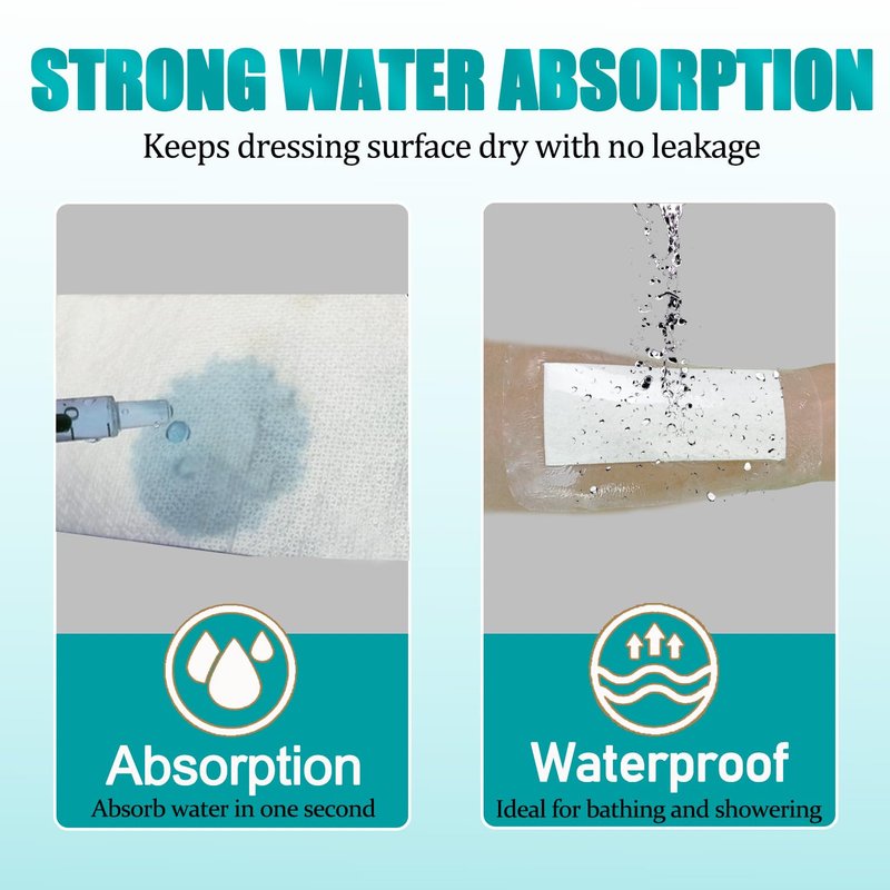 Transparent Film Dressing with Pad Waterproof Clear Bandages for Tattoo Aftercare Bandage,Scar Therapy,Wound Care 4x8 inch 20 Packs