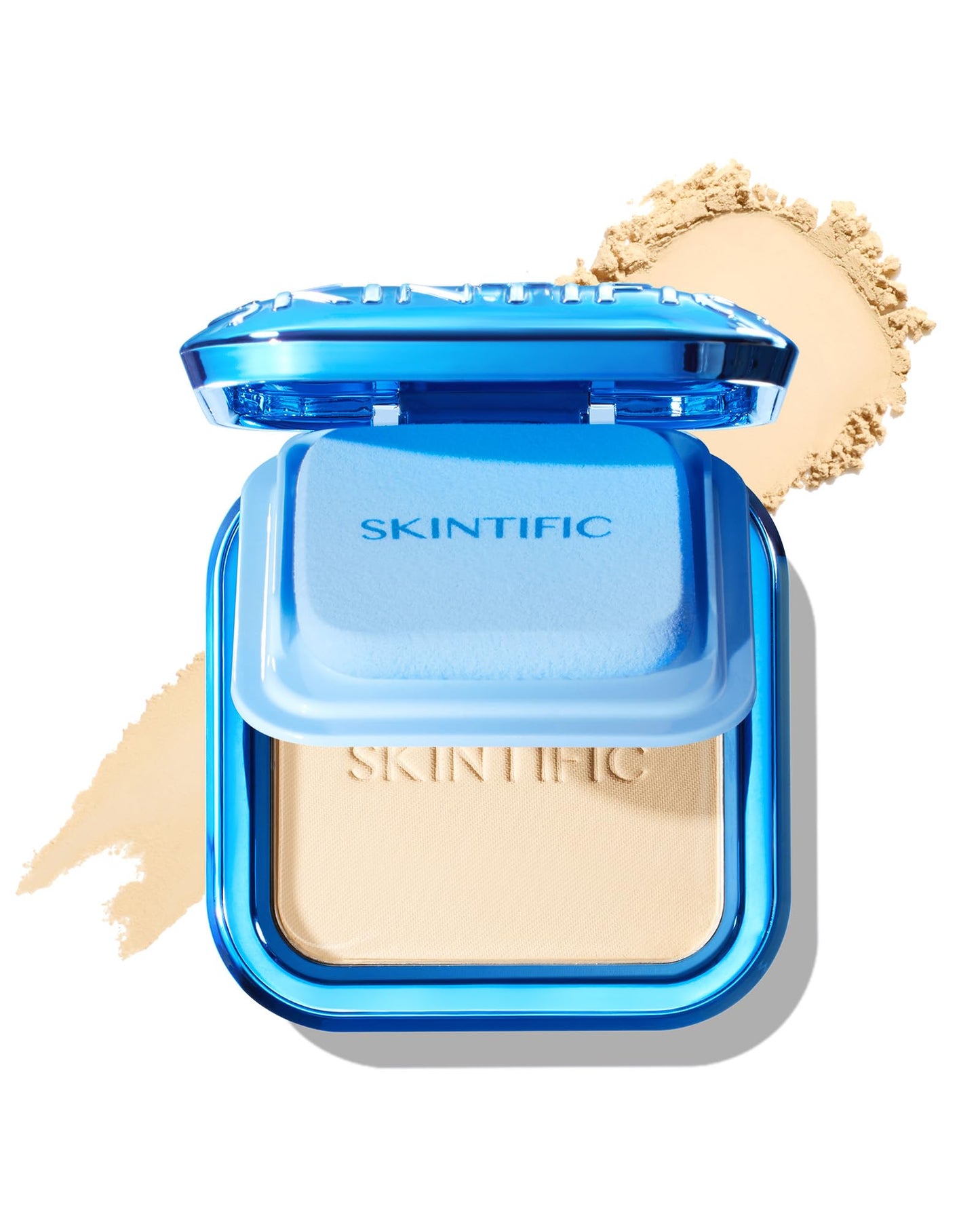 SKINTIFIC Ultra Cover Powder Foundation, Full Coverage Matte Finish, One-Swipe Flawless Pressed Powder with Oil Control, Lightweight & Long-Lasting, Pore-Blurring for Oily Skin (01 Vanilla)