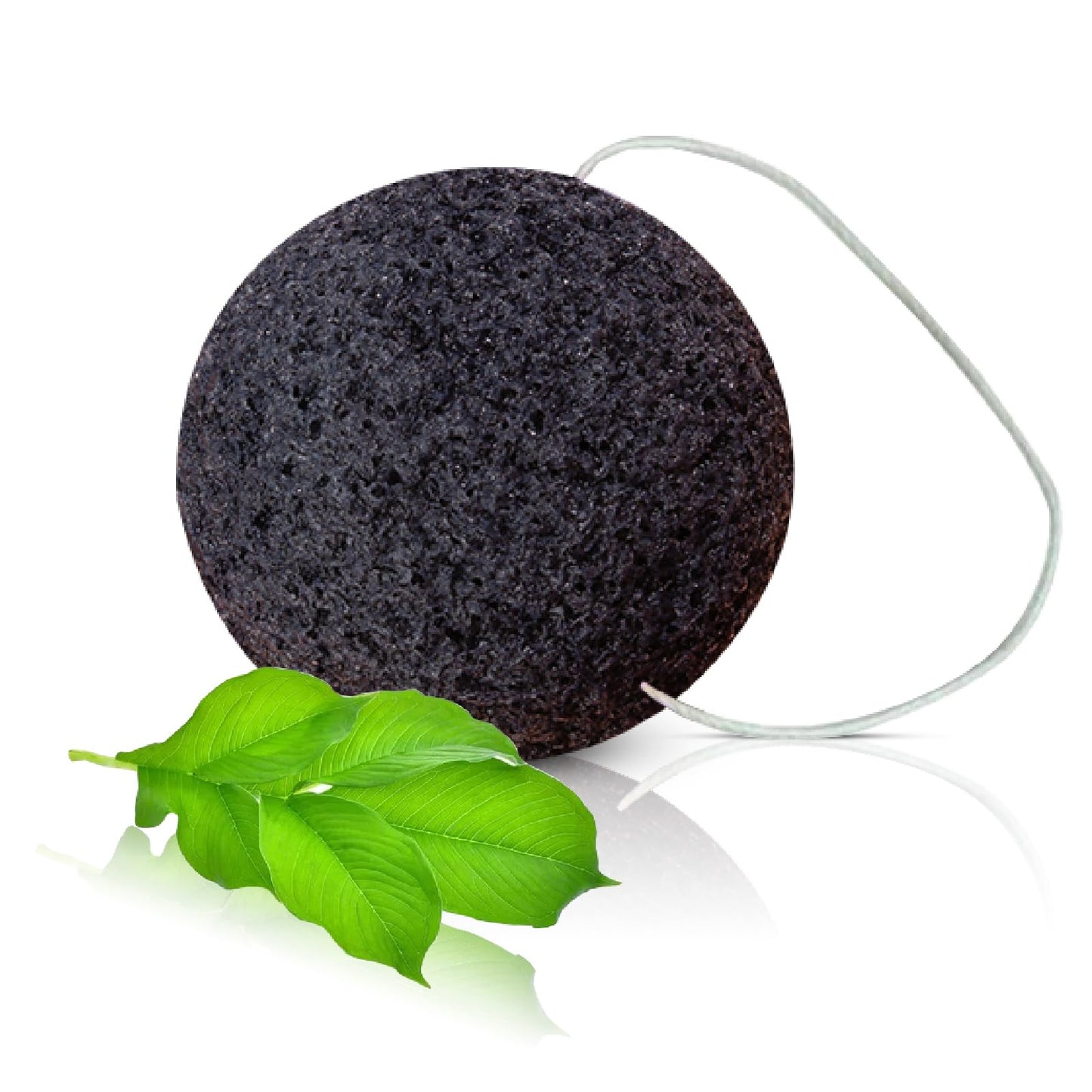This Hippie Girl | Konjac Exfoliating Organic Facial Sponge | Plant Based Gentle Exfoliating Face Scrubbie | Acne Control Sponge | Charcoal Black (Black)