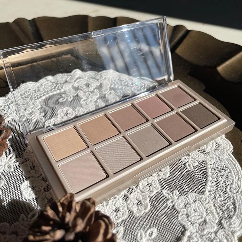 Erinde Matte Eyeshadow Palette - 10 Colors for Ultra-Blendable, Long-Lasting Looks | Taupe Brown & Neutral Shades