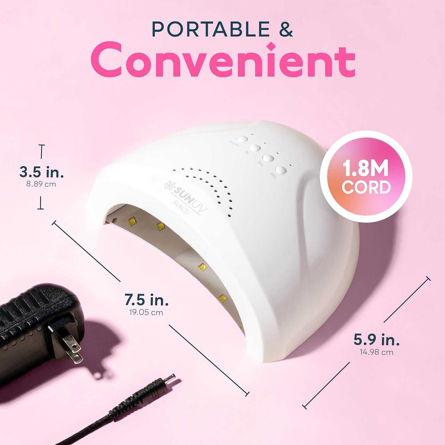 SUNUV UV LED Nail Lamp - Professional Gel Nail Dryer with 3 Timers | Stylish White Design