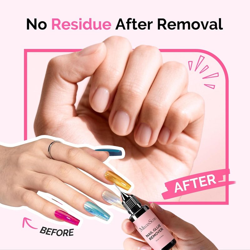 MelodySusie Nail Glue Remover - Acetone-Free Multi-Functional Liquid for Press-On Nails | 2PCS Set