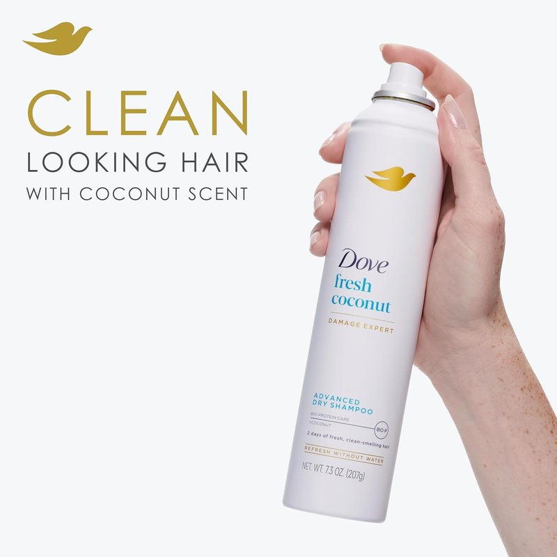 Dove Advanced Dry Shampoo - Fresh Coconut Formula for Clean, Revived Hair | 7.3 oz