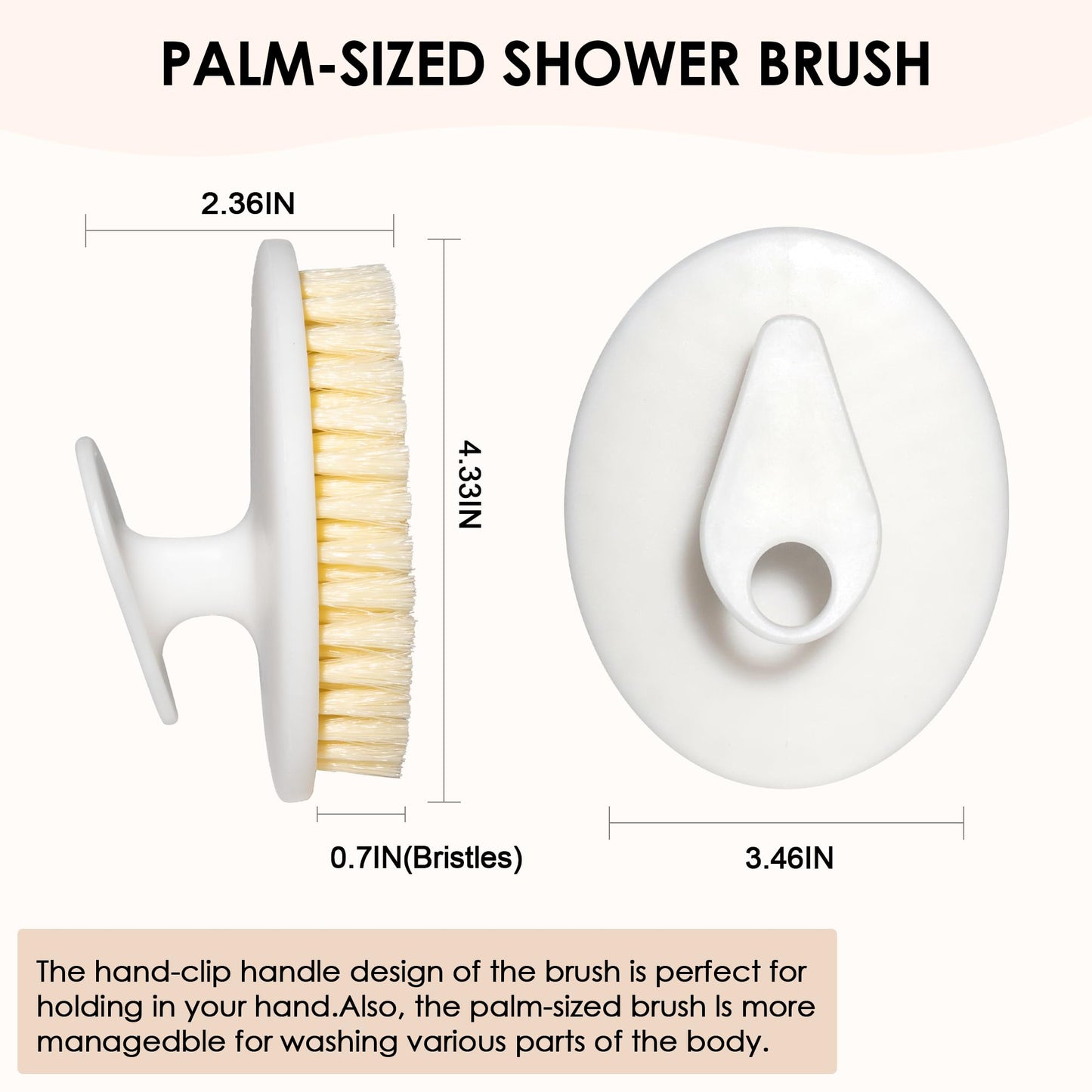 INNERNEED PP Shower Brush Body Exfoliating Scrubber, for Deep Clean Body Wash, Cellulite Treatment, Lymphatic Drainage and Blood Circulation Improvement (Pack of 2)
